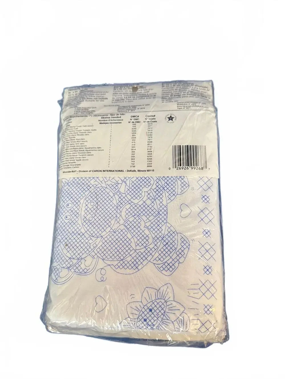 WonderArt Pre-Finished Sheet & Pillowcase Set with Cross-Stitch Design